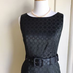 Gap Black Belted Dress with Geo Circle Print