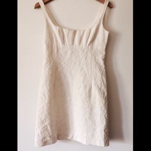 White Square-Neck A-Line Dress