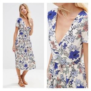 ASOS Petite Floral Pleated Wrap Dress 4