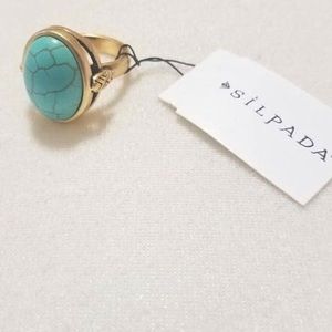 Silpada coastal color turquoise brass ring