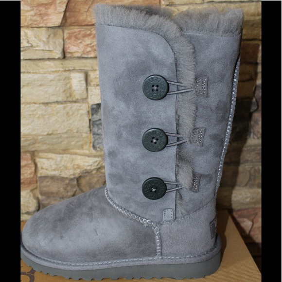 NIB UGG Tall Triplet Bailey Button Suede Boots - Picture 4 of 7