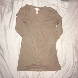 Tan long sleeve thin cotton shirt