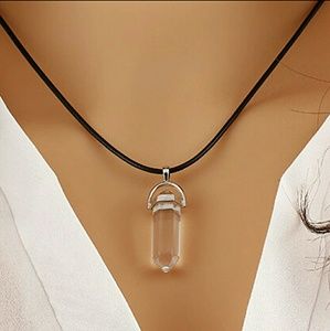 Clear quartz Crystal Necklace