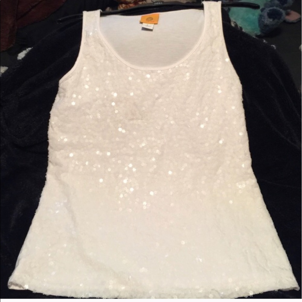 White sequin tank