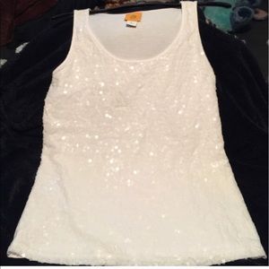 White sequin tank