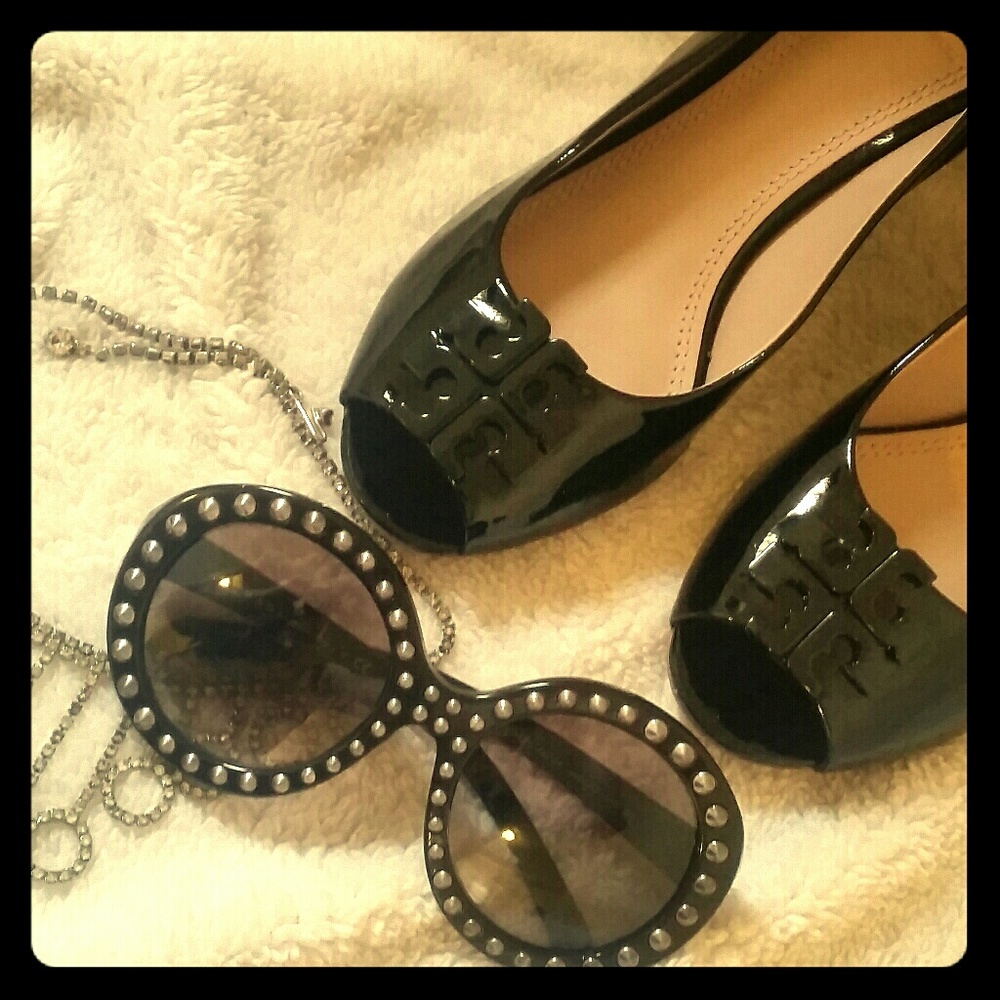 TORY BURCH SALLY 2 PEEP TOE WEDGES