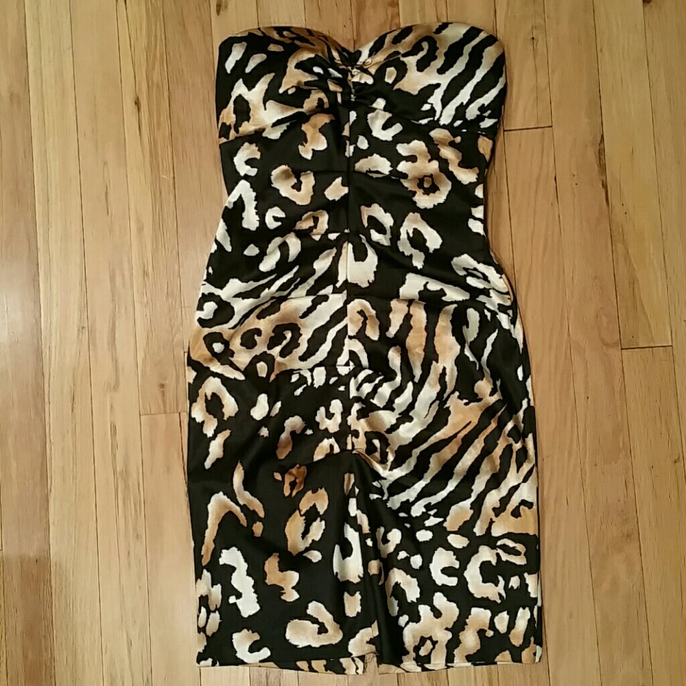 Strapless leopard dress - size 5/6