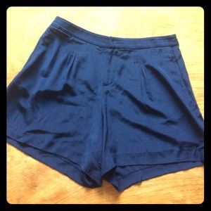 Silk Navy Shorts