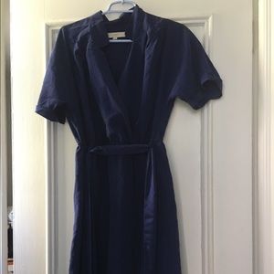 Ann Taylor Loft deep blue silk dress