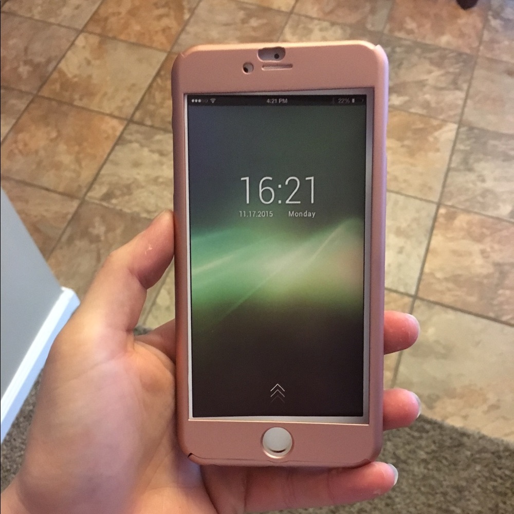 iPhone 6 Plus rose gold case w/screen protector