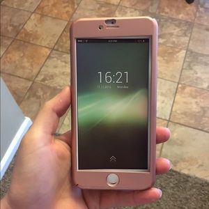 iPhone 6 Plus rose gold case w/screen protector