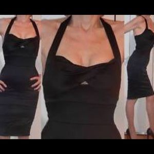 Bebe Bandage Black Halter Dress