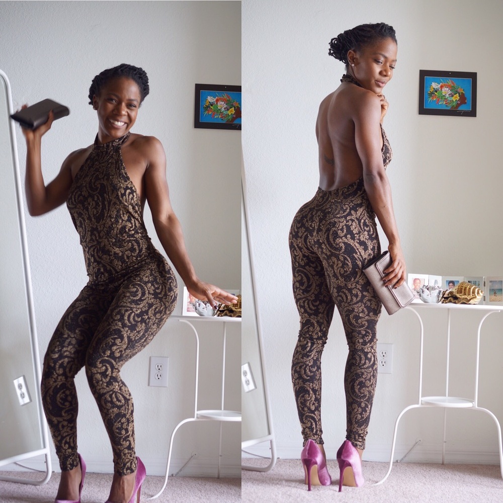 GoJane Metallic Halter BodySuit