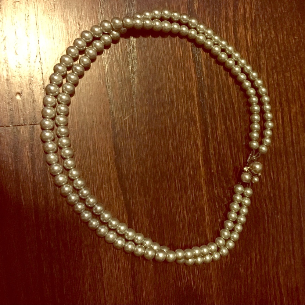 Double Strand Gray Pearl Necklace