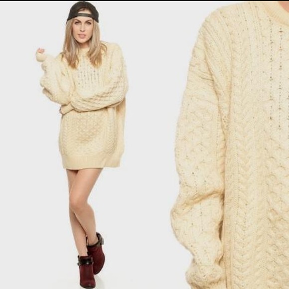 oversized cable knit jumper dress