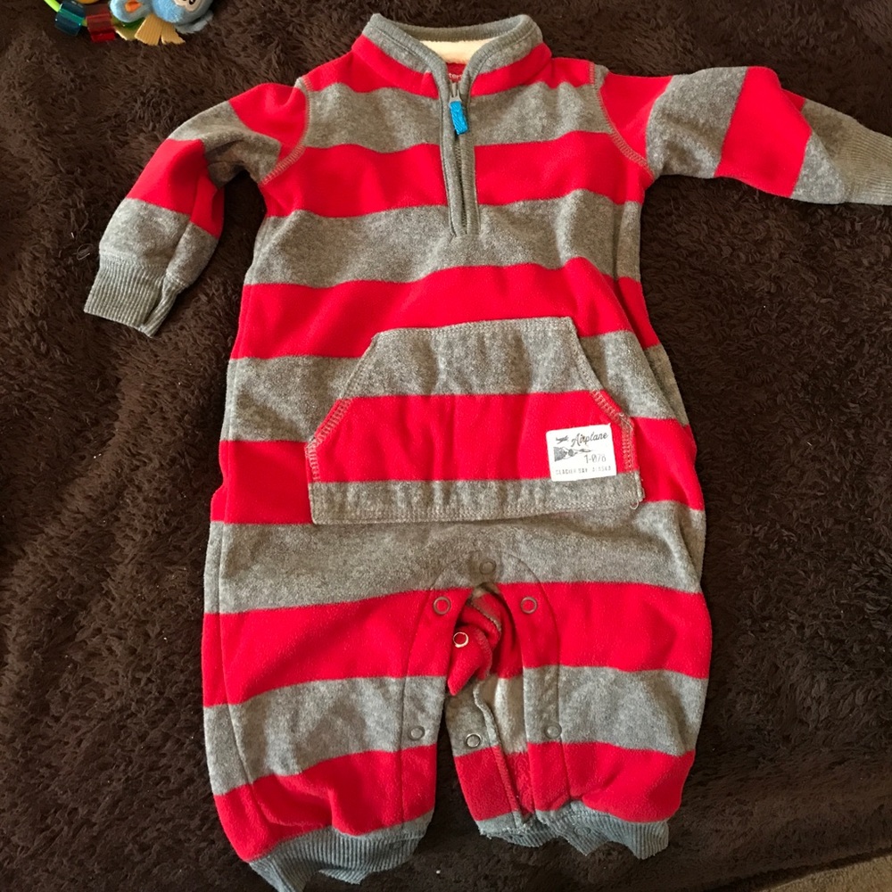 Carter's baby boy fleece coverall onesie 6 month