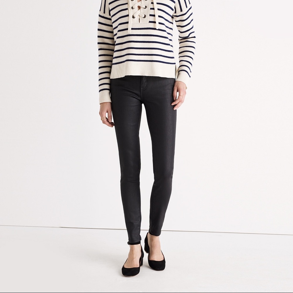 Madewell Skinny Skinny Black waxed jeggings