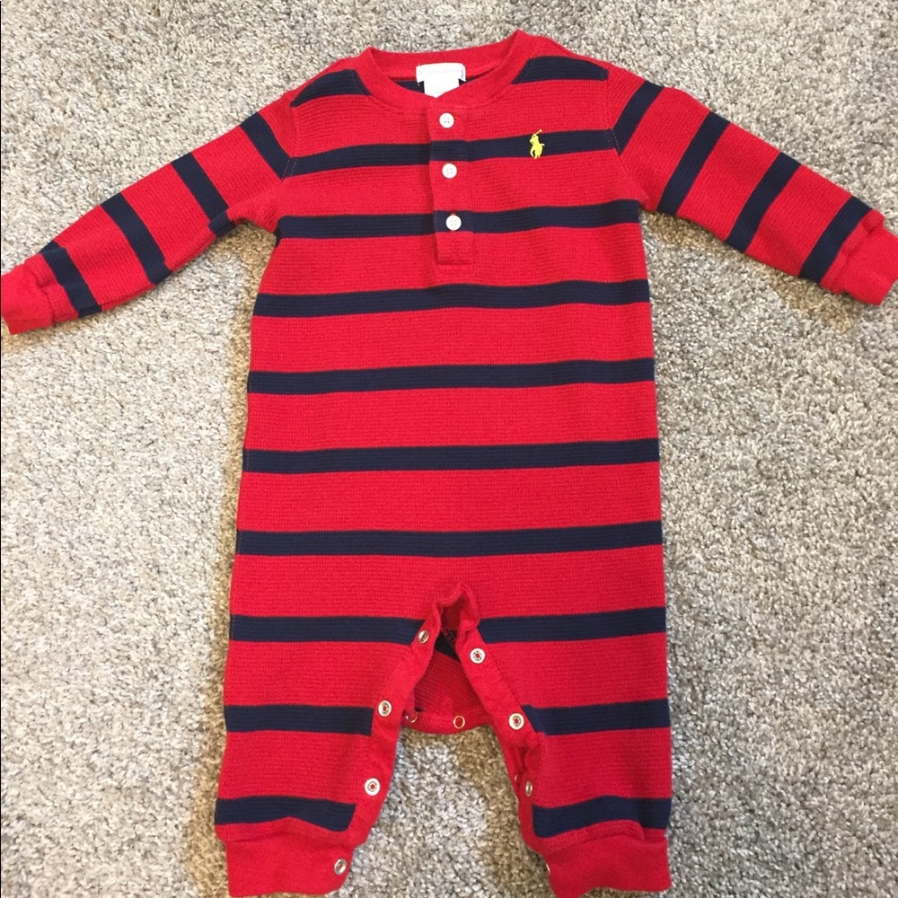 Ralph Lauren one piece waffle knit Henley