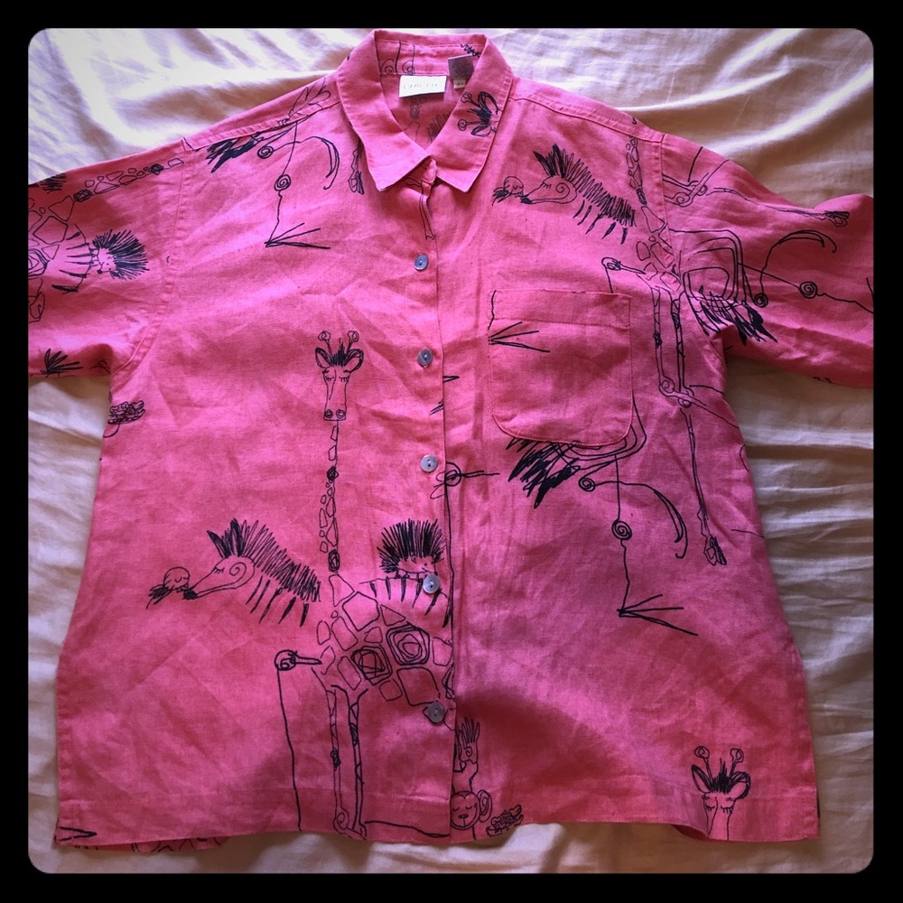 Abstract art button down shirt
