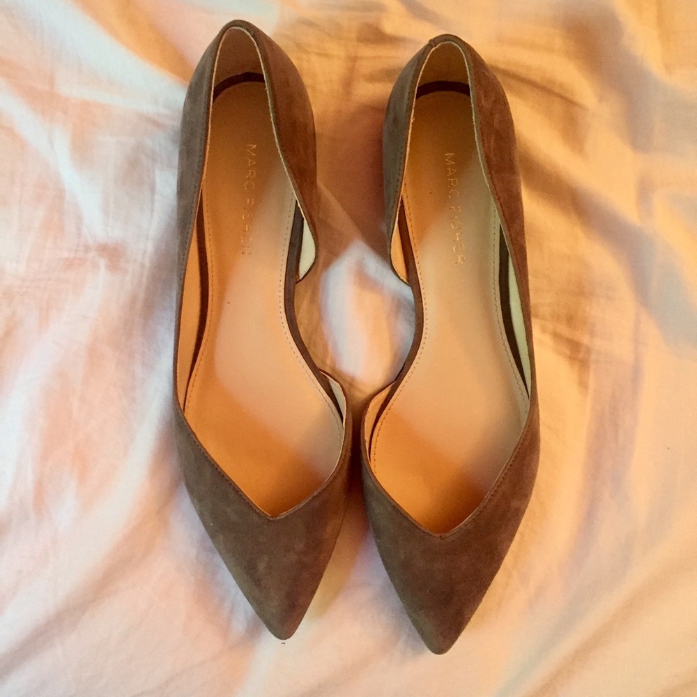 Marc Fisher LTD half d'Orsay flat - grey suede