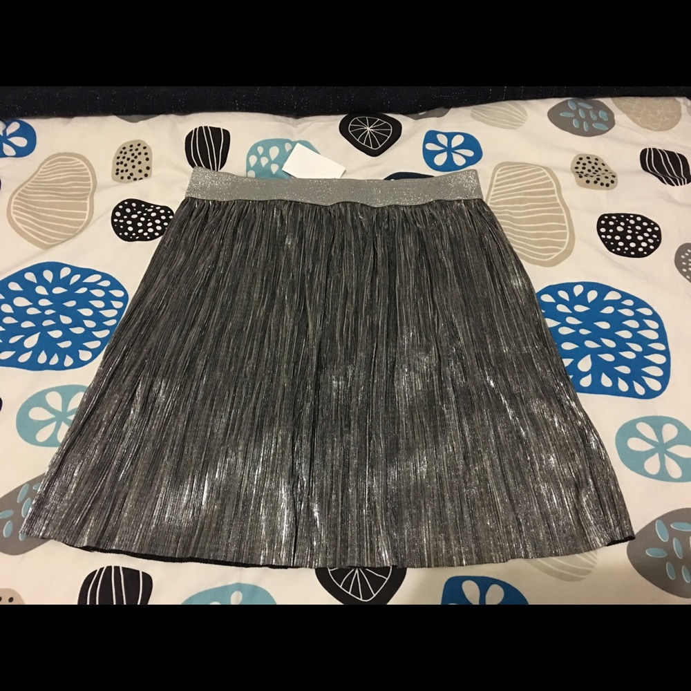 CUTE H&M Metallic Silver skirt!! Sz LG