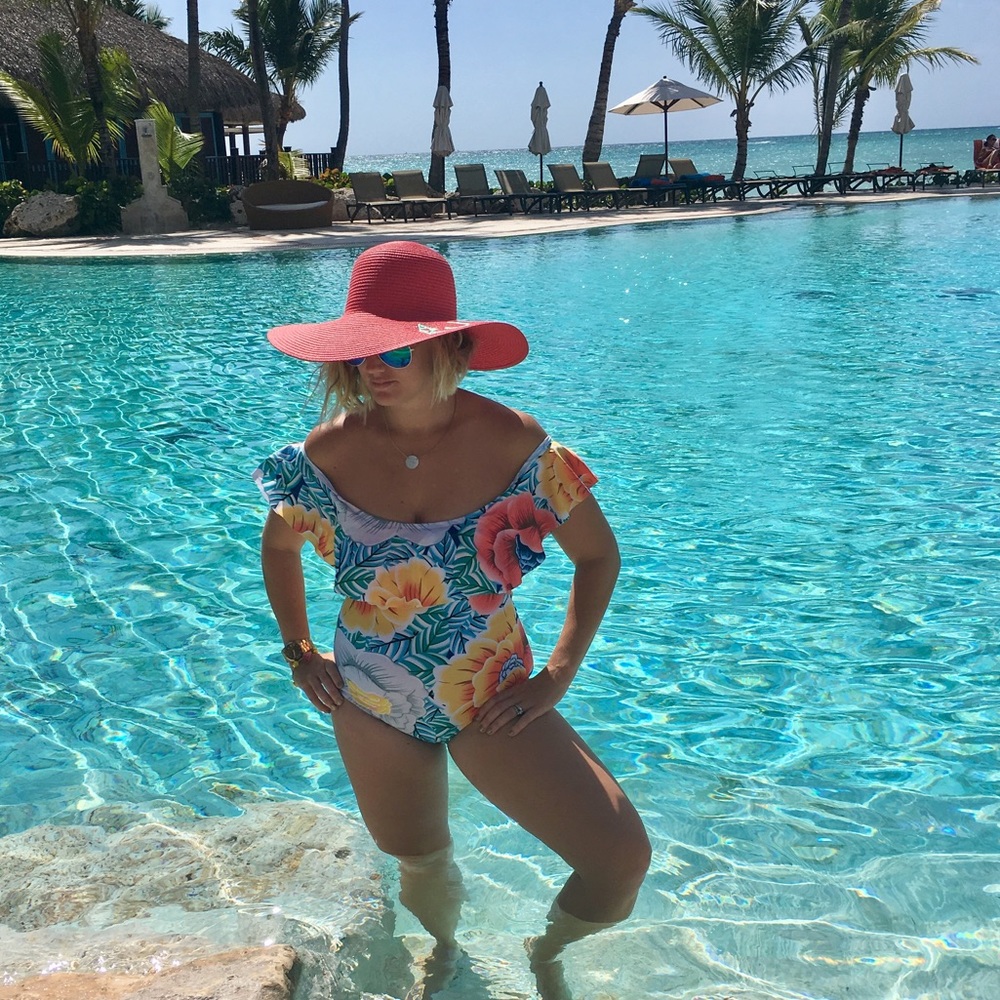 Bora Bora Floral Off the Shoulder One Piece - Picture 2 of 8