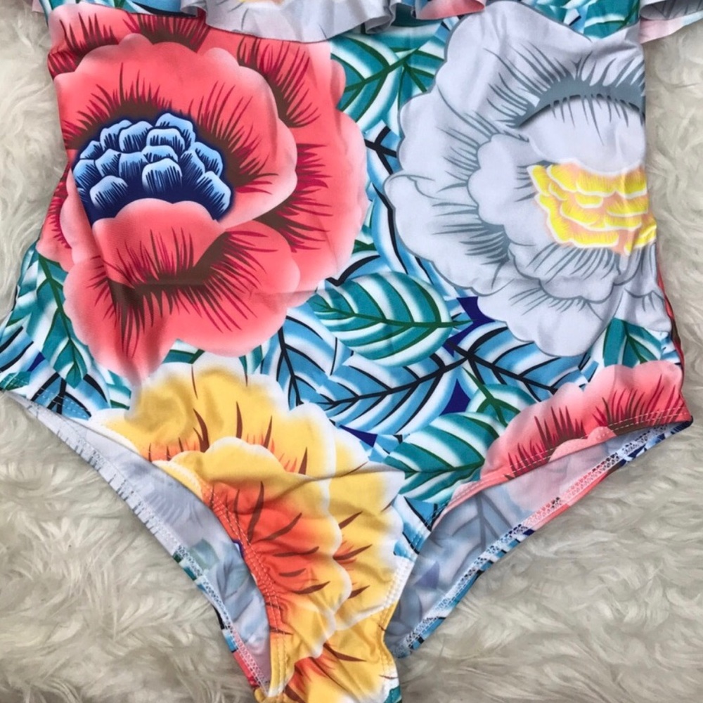 Bora Bora Floral Off the Shoulder One Piece - Picture 3 of 8