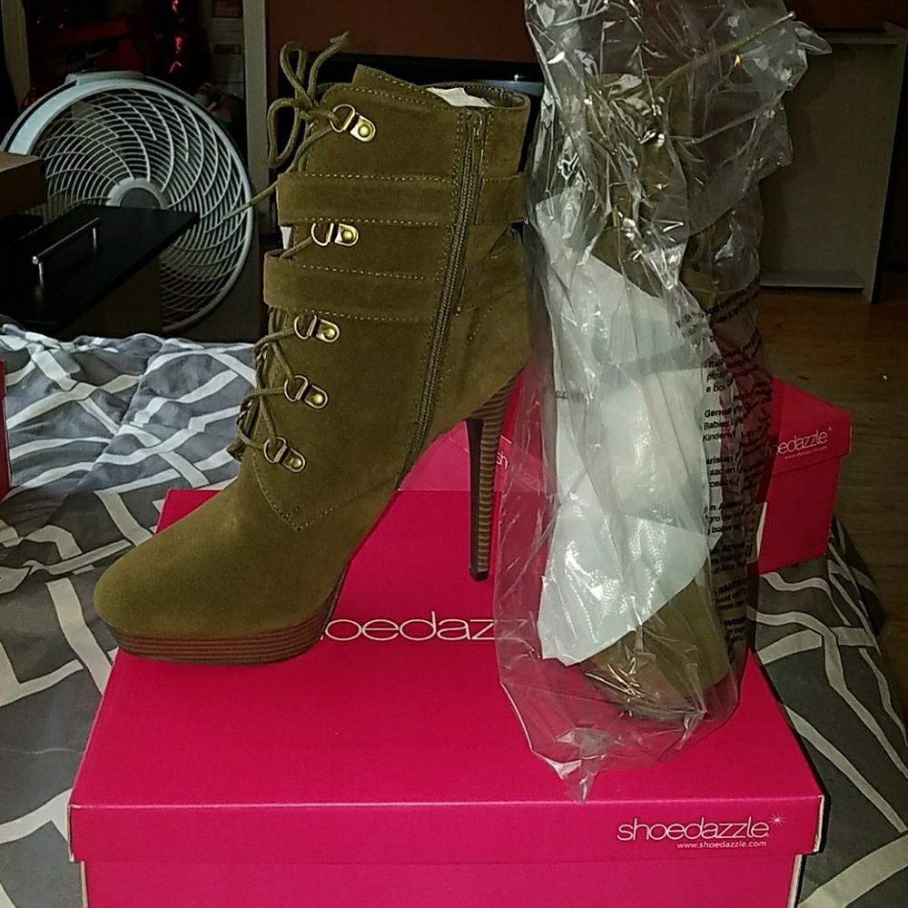 Brand New Never Used Olive High Heel Boots