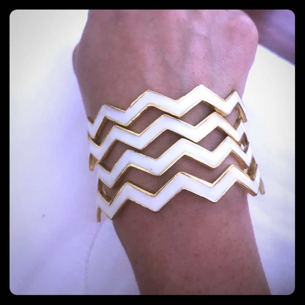 White stackable bangles
