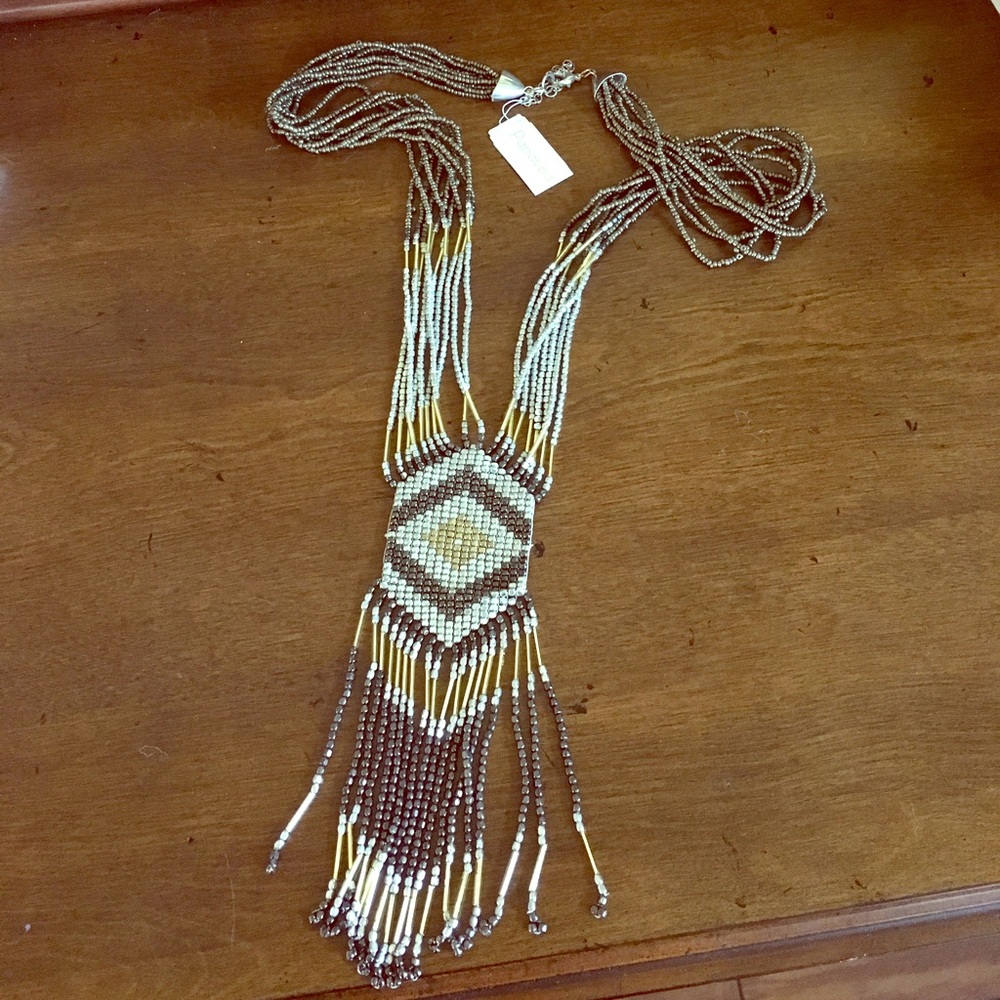 Nordstrom Panacea Beaded Fringe Necklace - New
