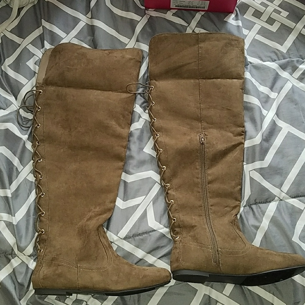 Knee high flat boots