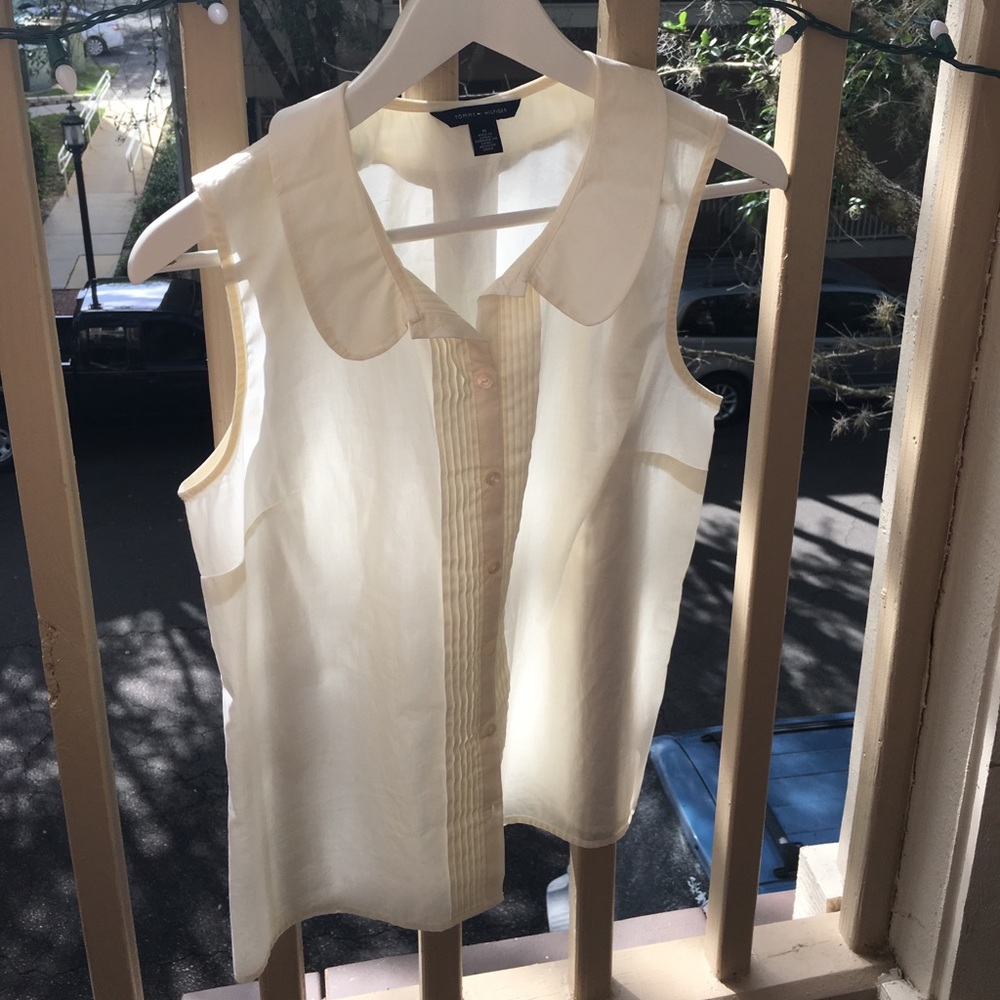 Cream Peter Pan collar blouse