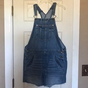 American Eagle denim overalls