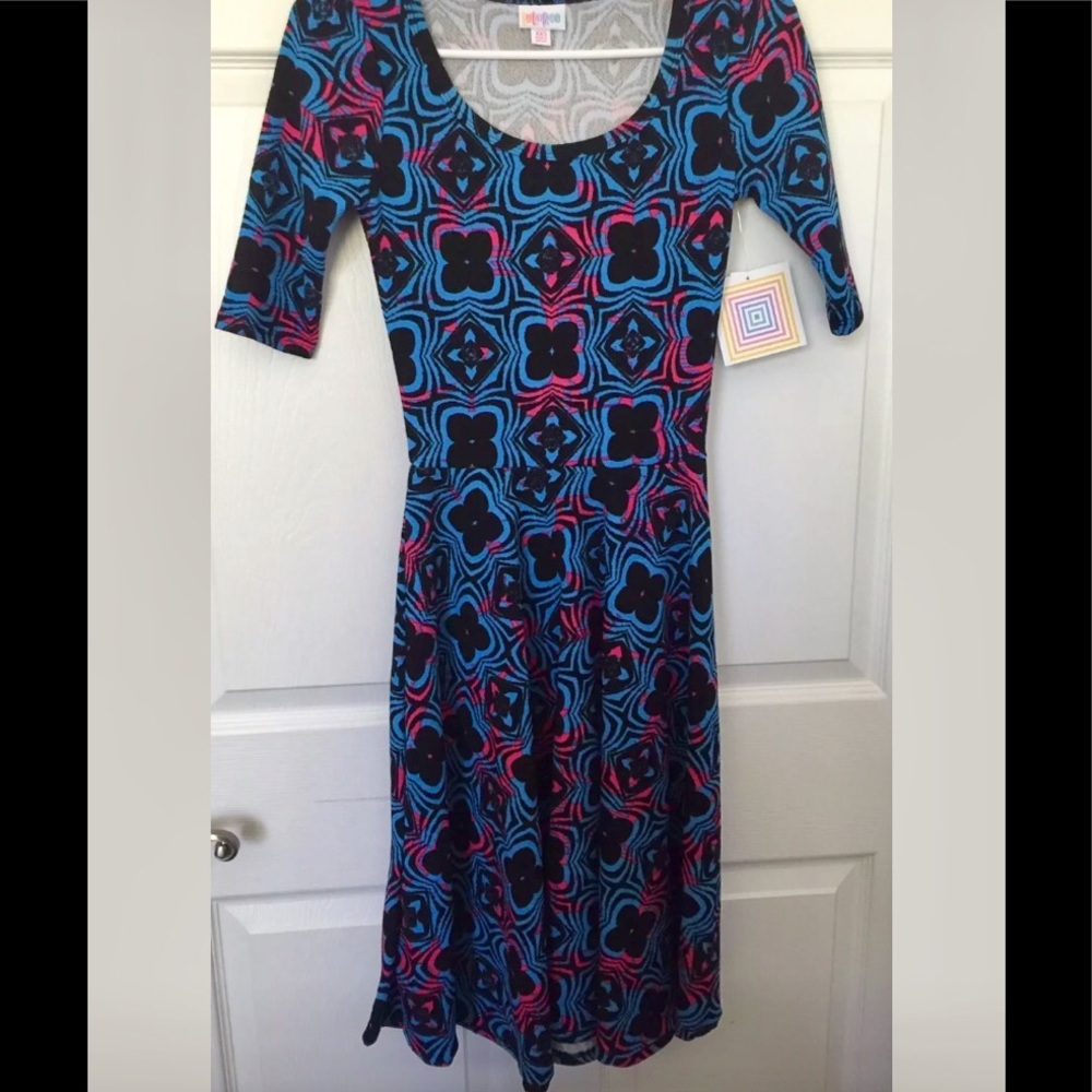 LuLaroe Blue Floral Summer Frock Small