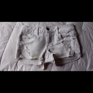 White jean shorts