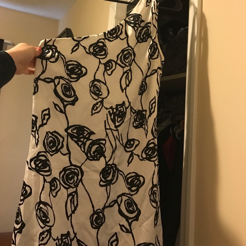 Black and white floral dress