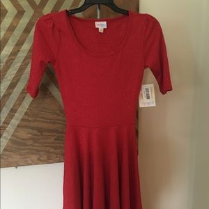 Lularoe Red Solid Nicole NWT XXS