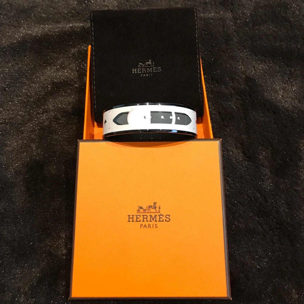 Hermes Printed Enamel Bracelet 1" wide *NEW*