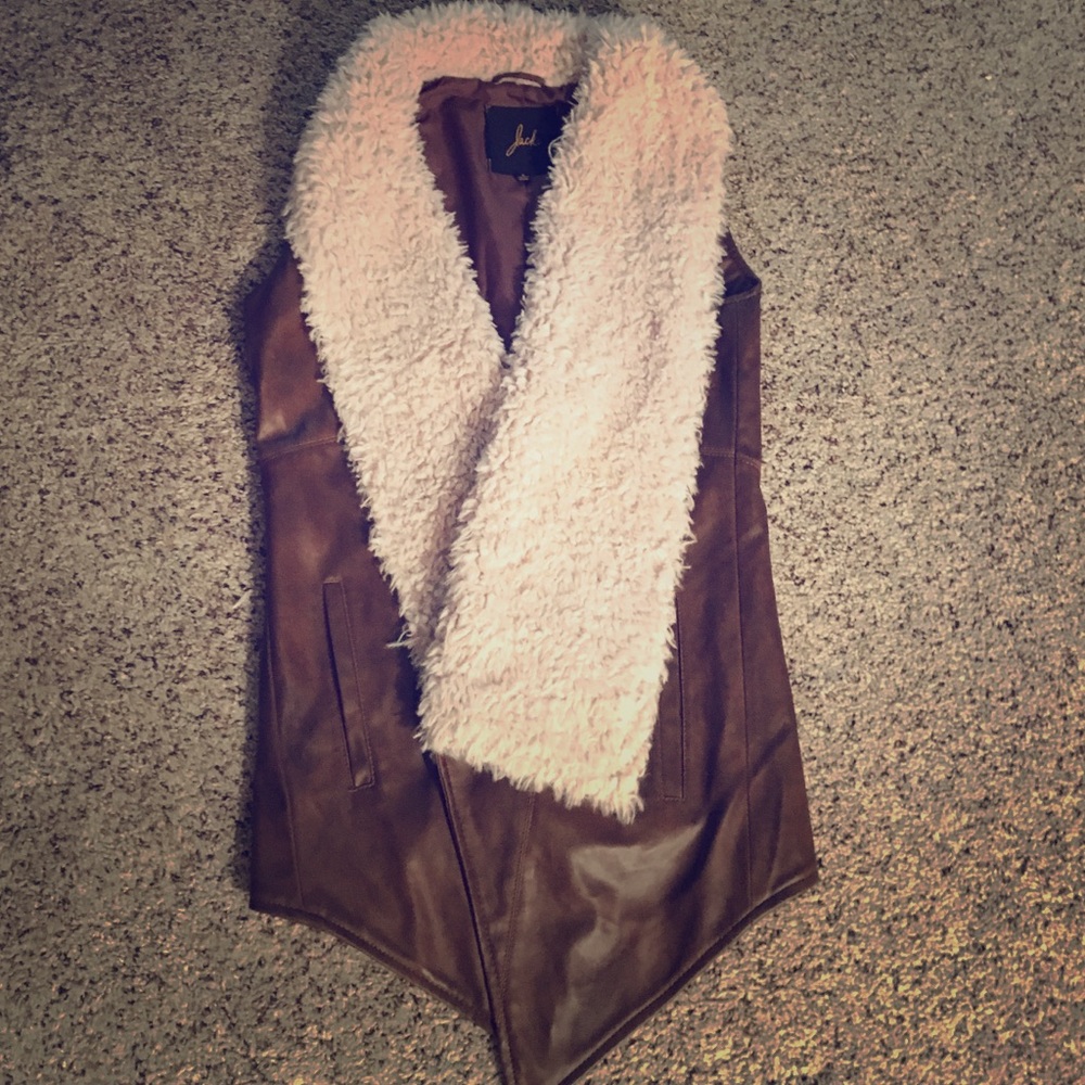 Beautiful faux fur and leather vest