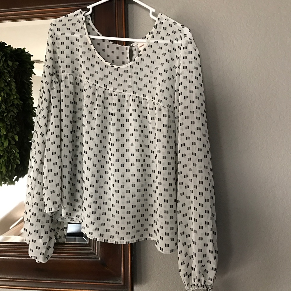 Black and White Sheer Blouse