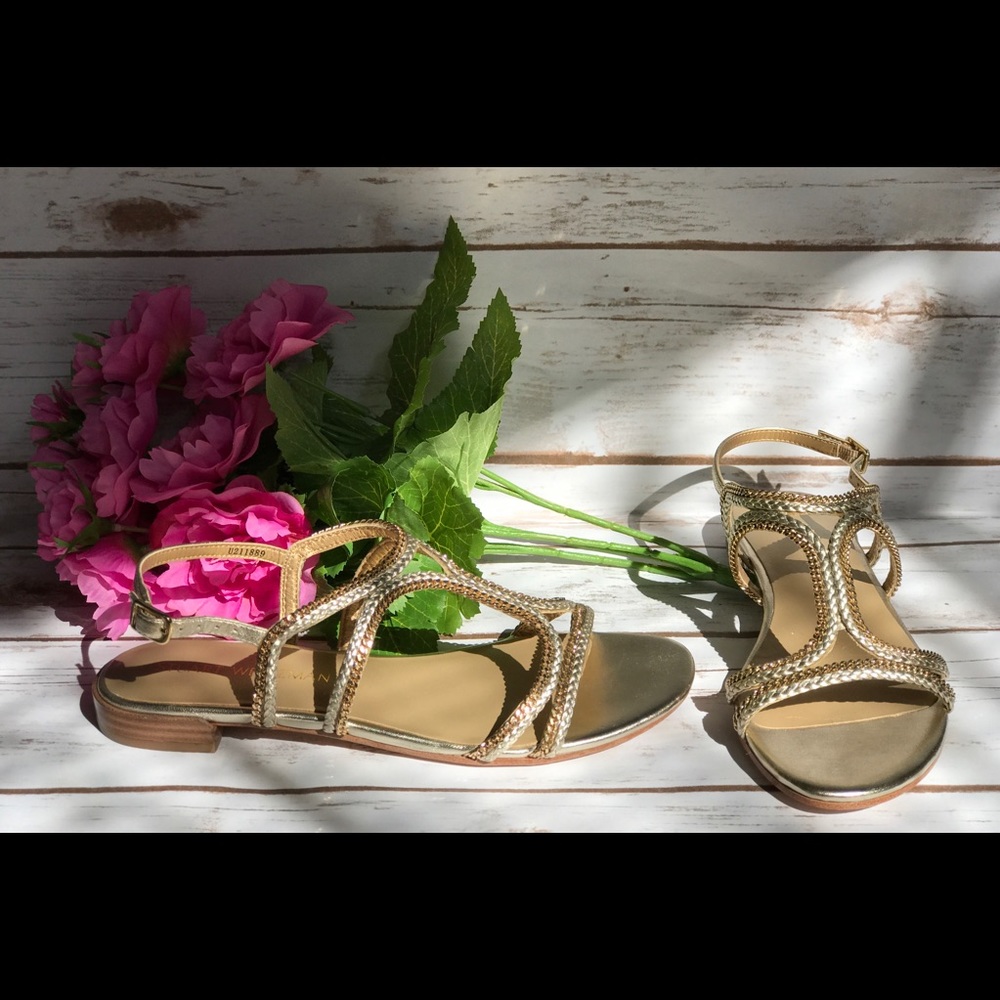 Brand new Stuart Weitzman metallic "Samoa" sandals