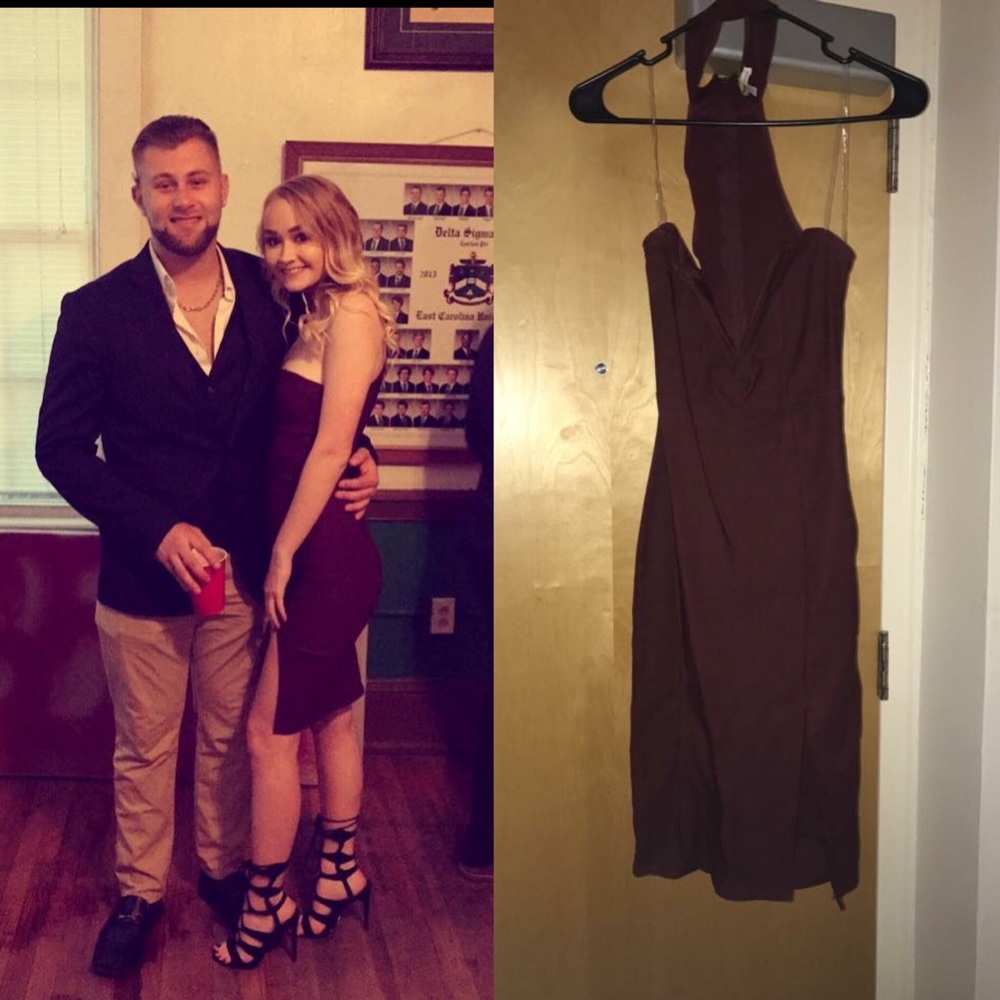 burgundy formal dress