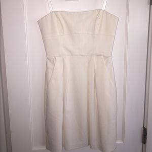 BCBG white strapless mini