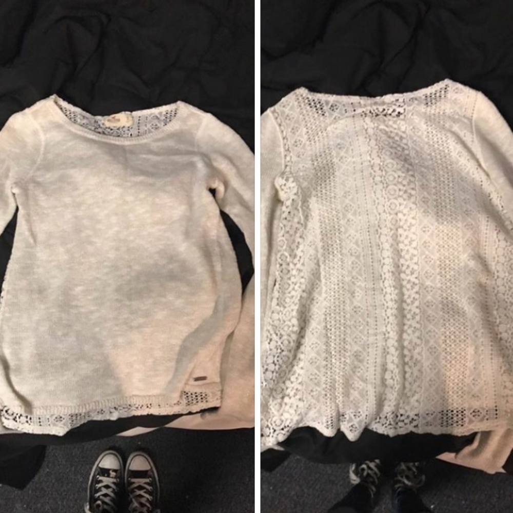 hollister lace back sweater