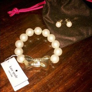 Kate Spade pearl and now bracelet and earring set