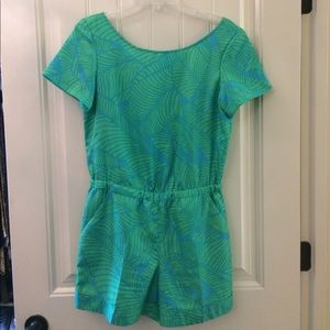 Loft green and blue romper