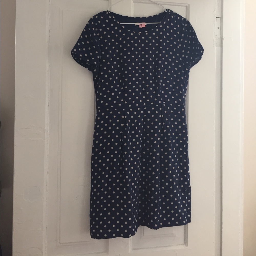Madewell Navy Polka dot dress