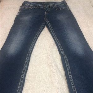 Women's silver suki jeans.