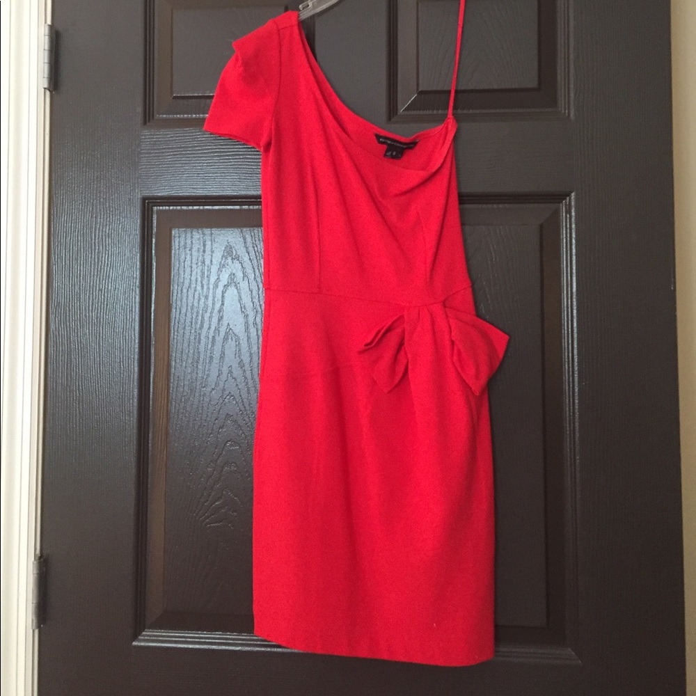 French connection red off the shoulder dress