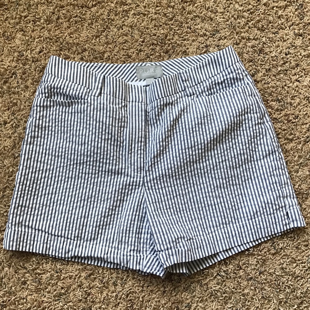 PURE Collection Seersucker Pin Stripe Cotton Shorts